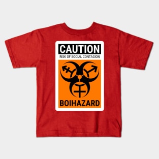 boi hazard - social contagion - safety orange Kids T-Shirt